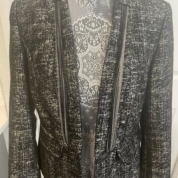 CACHE BLACK & SILVER CHAIN BLAZER BRAND NEW SZ 8 - Picture 2 of 12